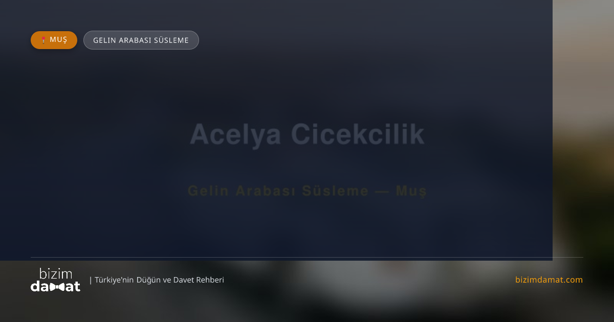 Acelya Cicekcilik Muş Gelin Arabası Süsleme — Muş Düğün ve Kır Mekanları Rehber Görseli