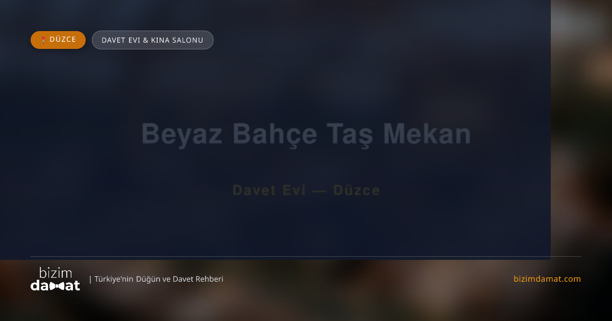 Beyaz Bahçe Taş Mekan Düzce Davet Evi & Kına Salonu — Düzce Düğün ve Kır Mekanları Rehber Görseli